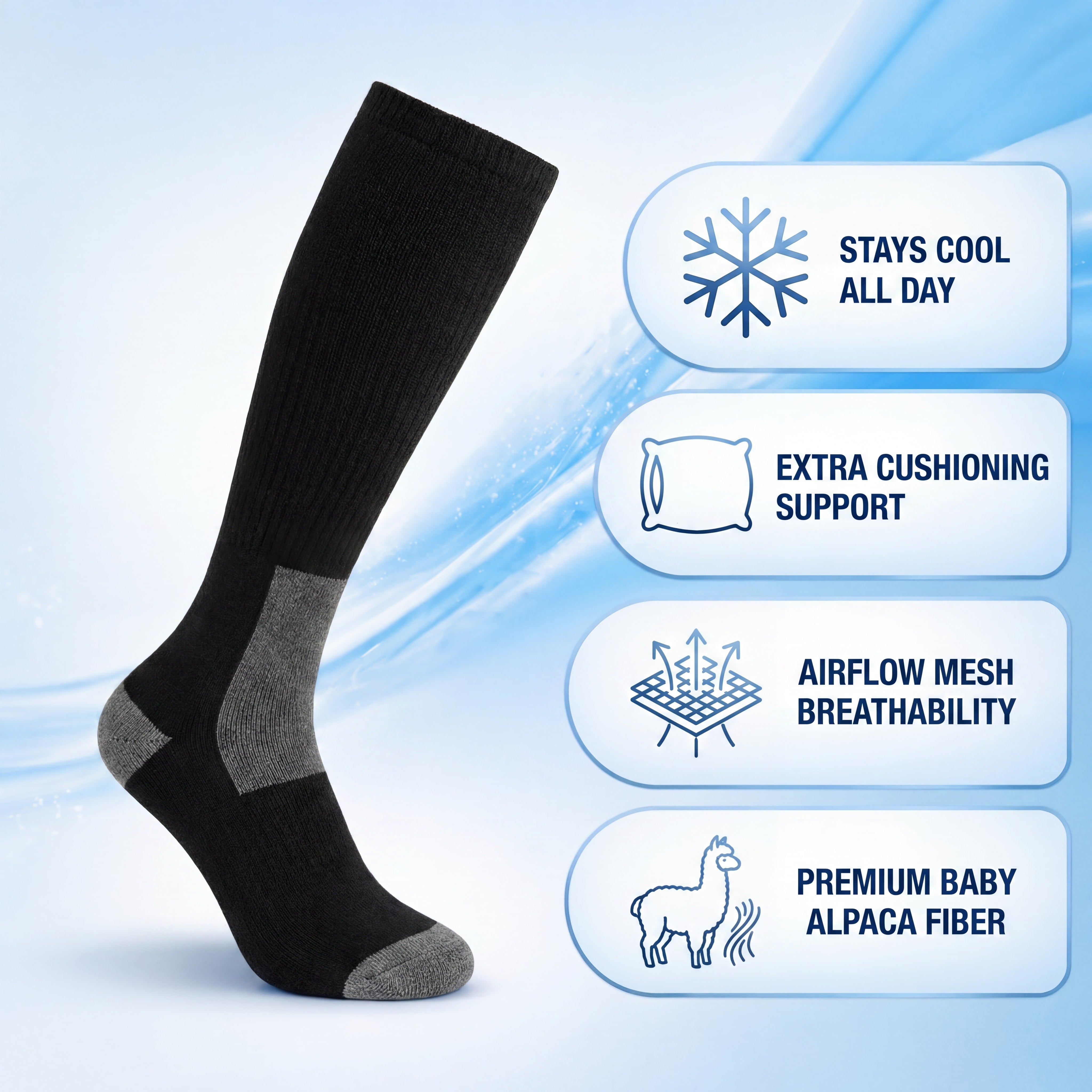 Alpaca Ski Socks - Over The Calf