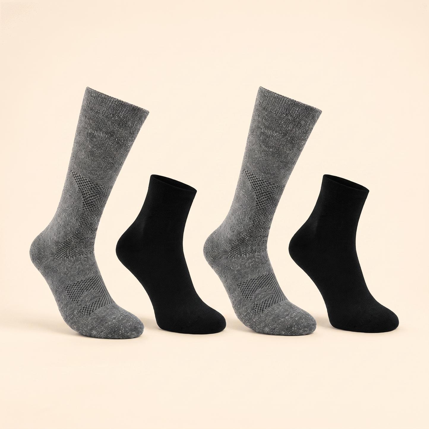ALPACORE Trail Bundle - 2 hiking crew and 2 trail ankle alpaca socks