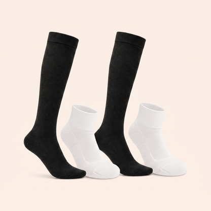 ALPACORE Compression Bundle - 2 knee-high and 2 ankle compression socks