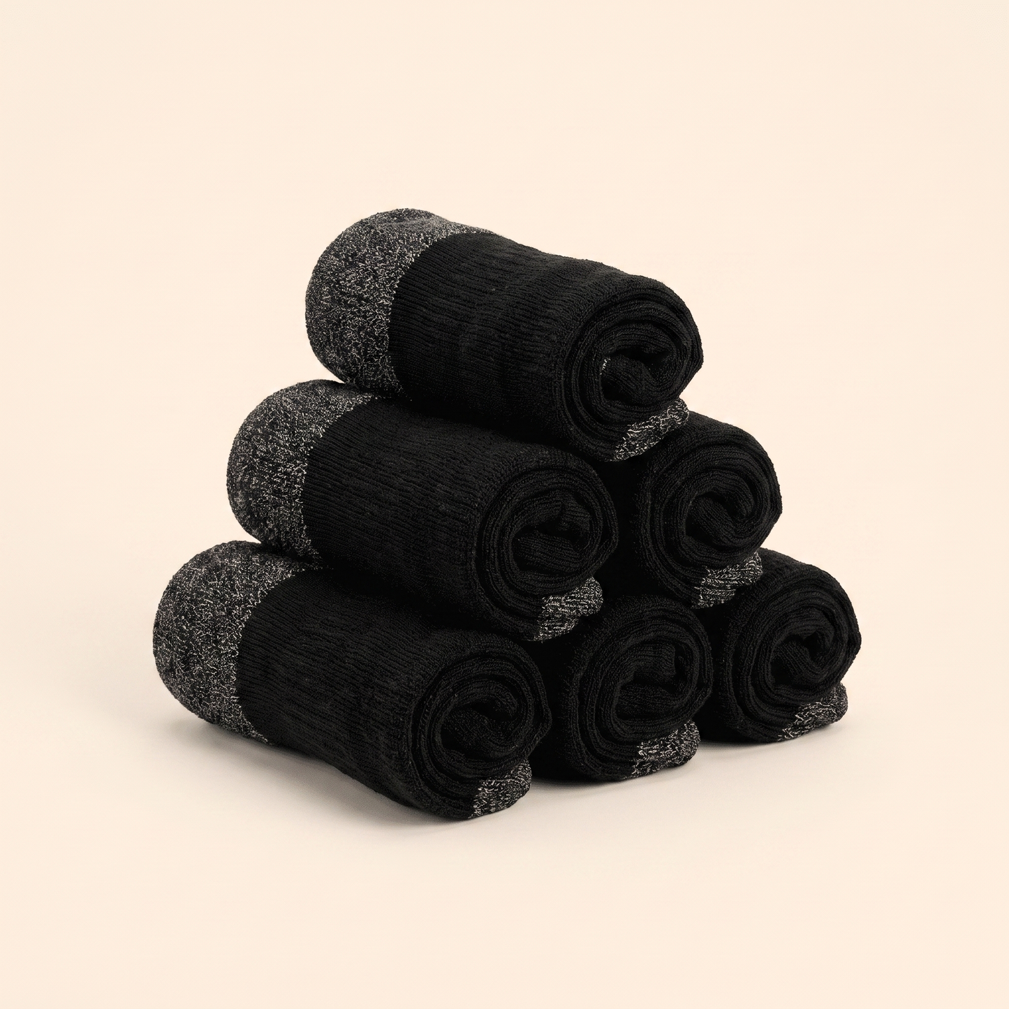No-Show Bundle - 4 rolled pairs stacked