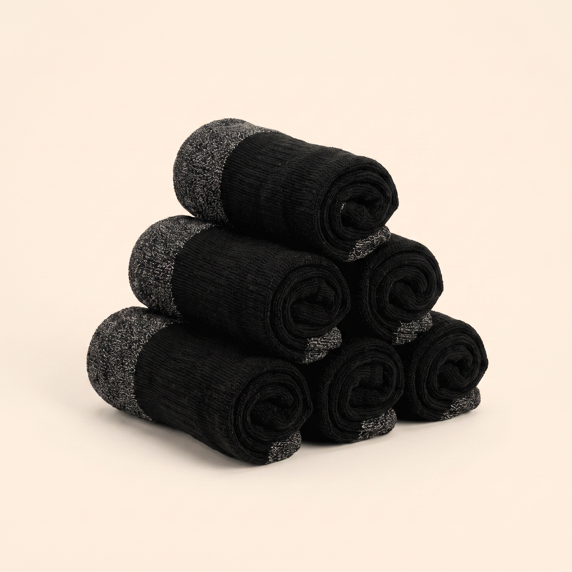No-Show Bundle - 4 rolled pairs stacked